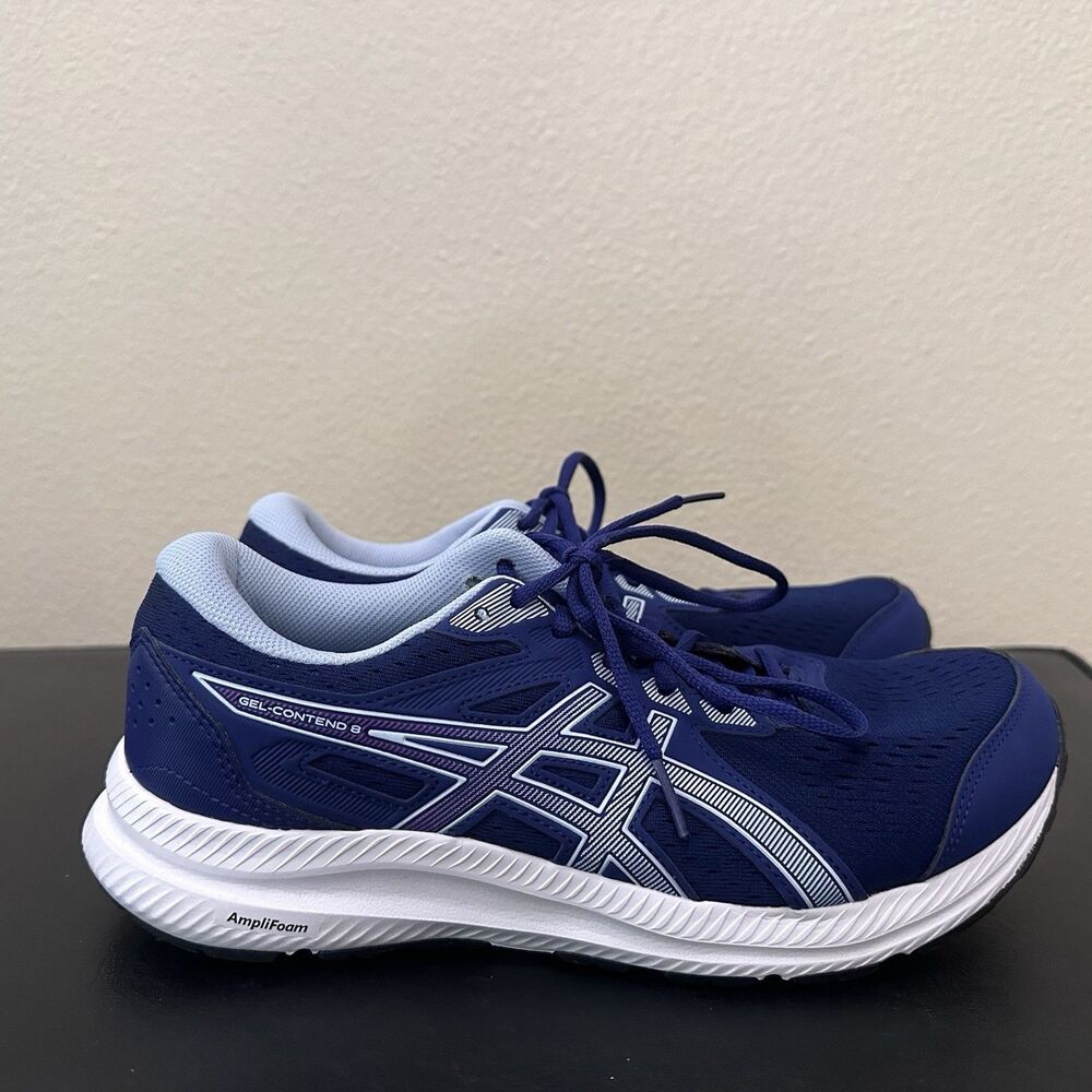 Asics Gel-Contend 8 Running Shoes Blue Womens 9  1012B320 Cushion Sneakers EUC - Picture 2 of 10